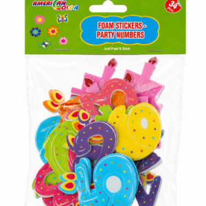 34 PC-FOAM STICKERS - PARTY NUMBER - Image 1
