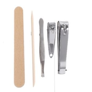 5PC MANI PEDI SET ,FINGERNAIL CLIPPER,        TOENAIL CLIPPER, BLUNT TIP TWEEZERS,              EMERY BOARD, NAILCARE STICK - Image 4