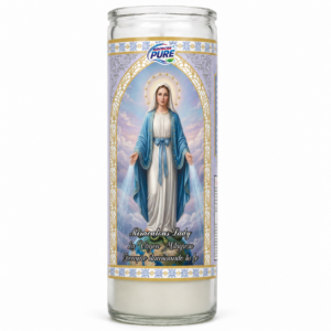 7 Days Candle - La Virgen Milagrosa (White) - Image 1